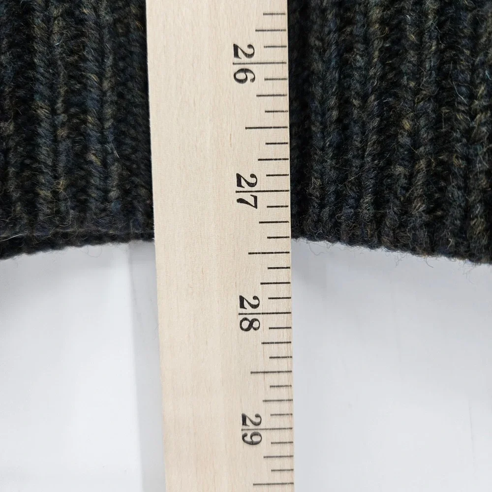 L.L. Bean Sweater Mens XL Green Lambs Wool Crew Neck Long Sleeve Chunky Knit